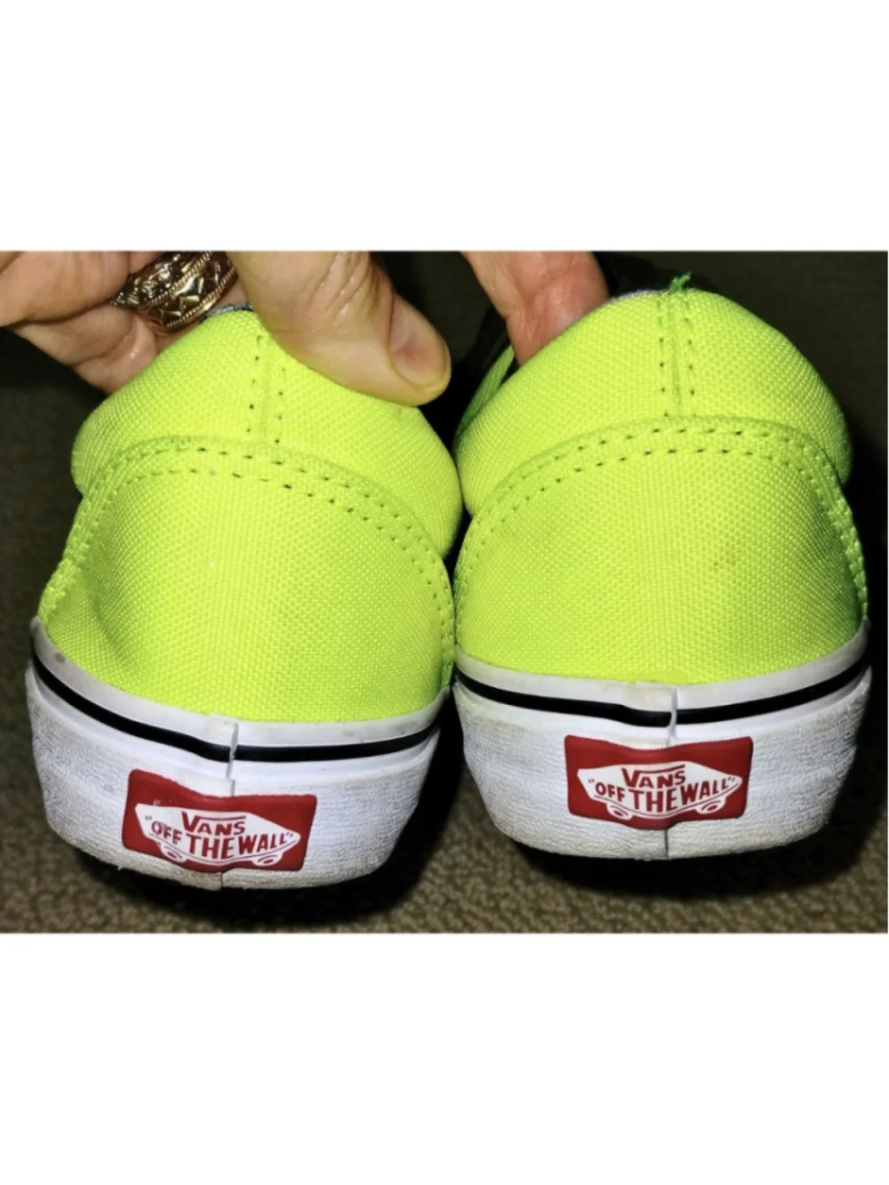 Vans Neon Yellow/Green & Black Old Skool Sneakers (Sz M-6.5, W-8)